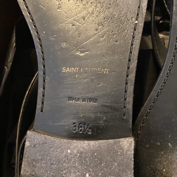 SAINT LAURENT Joson Pallad O Black Sandals sz 38.5 - Picture 7 of 13